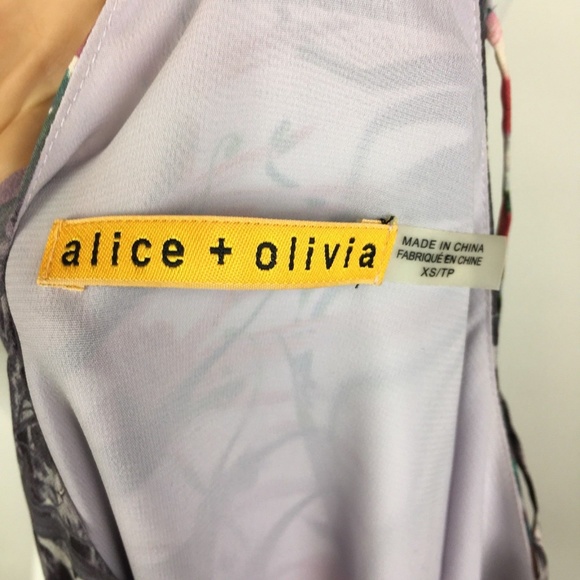 Alice Olivia Dress Fierra Floral Snow Leopard Silk - Picture 8 of 8